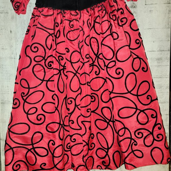 Vintage Gunne Sax Velvet Embossed Cocktail Formal Dress with Sle… - Picture 9 of 15